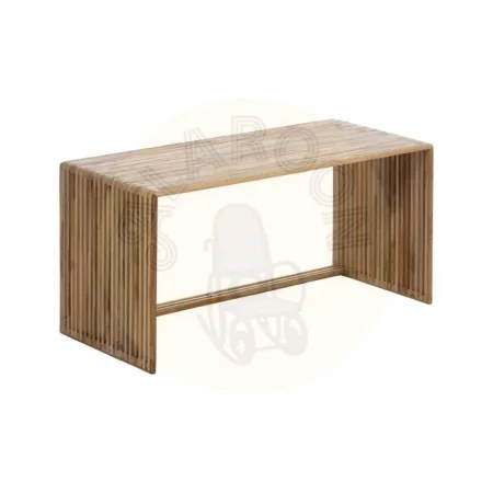 Juego de 2 mesas de centro en madera de teca reciclada color natural 85x35x41cm - Ixia - 614741IX - foto-secundaria-2