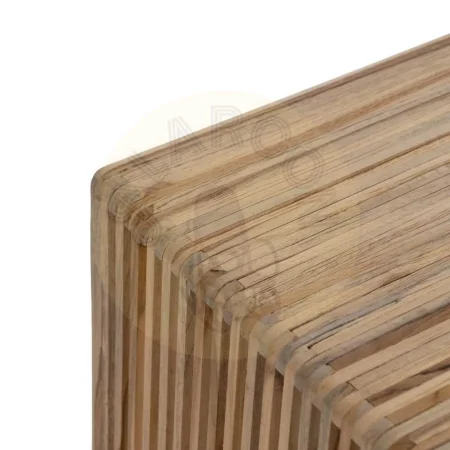 Juego de 2 mesas de centro en madera de teca reciclada color natural 85x35x41cm - Ixia - 614741IX - foto-secundaria-4