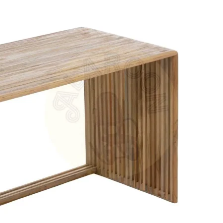 Juego de 2 mesas de centro en madera de teca reciclada color natural 85x35x41cm - Ixia - 614741IX - foto-secundaria-5