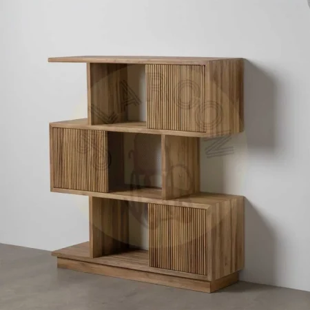 Mueble auxiliar de madera de teca reciclada color natural 116x35x129cm - Ixia - 614748IX - foto-secundaria-1