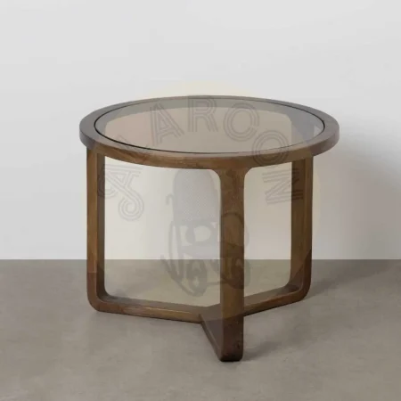 Mesa de centro para salón madera de mango con cristal ámbar 60x60x48cm - Ixia - 614761IX - foto-secundaria-8