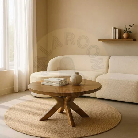 Mesa de centro en madera de mango para salón 100x100x46cm - Ixia - 614766IX - foto-secundaria-7