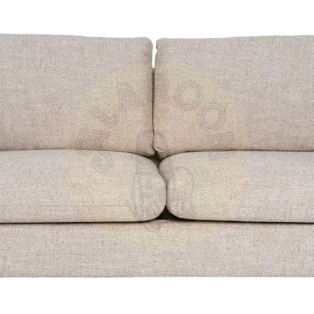 Sofá 3 plazas beige en tejido y estructura de madera con cojines desenfundables 221x90x87cm - Ixia - 614771IX - foto-secundaria-4