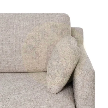Sofá 3 plazas beige en tejido y estructura de madera con cojines desenfundables 221x90x87cm - Ixia - 614771IX - foto-secundaria-6