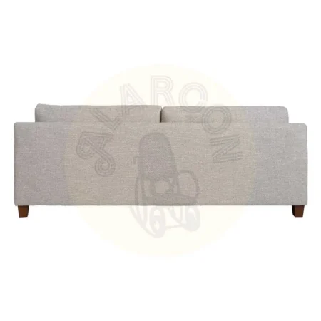 Sofá 3 plazas tapizado gris en tejido 100% poliéster estructura de madera patas en madera de caucho cojines desenfundables 221x90x87cm - Ixia - 614772IX - foto-secundaria-2