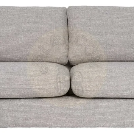 Sofá 3 plazas tapizado gris en tejido 100% poliéster estructura de madera patas en madera de caucho cojines desenfundables 221x90x87cm - Ixia - 614772IX - foto-secundaria-4