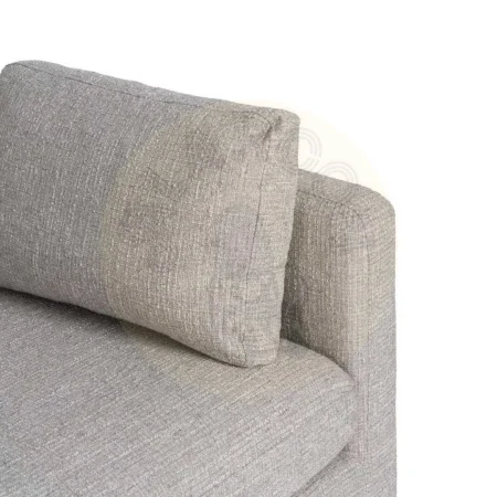 Sofá 3 plazas tapizado gris en tejido 100% poliéster estructura de madera patas en madera de caucho cojines desenfundables 221x90x87cm - Ixia - 614772IX - foto-secundaria-5