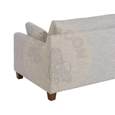 Sofá 3 plazas tapizado gris en tejido 100% poliéster estructura de madera patas en madera de caucho cojines desenfundables 221x90x87cm - Ixia - 614772IX - foto-secundaria-9