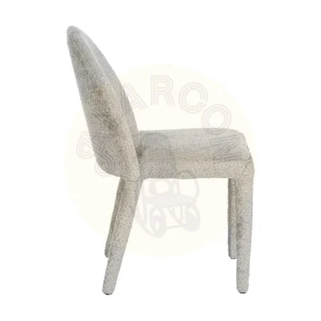 Silla beige tapizada en poliéster con estructura metálica y relleno foam 47x61.50x85cm - Ixia - 614775IX - foto-secundaria-1