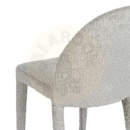 Silla beige tapizada en poliéster con estructura metálica y relleno foam 47x61.50x85cm - Ixia - 614775IX - foto-secundaria-7