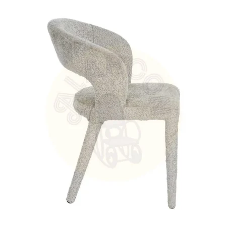 Silla beige en tejido poliéster con estructura metálica 55x60x80cm - Ixia - 614776IX - foto-secundaria-1