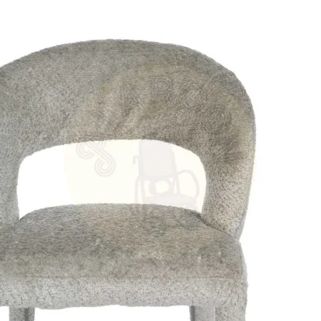 Silla beige en tejido poliéster con estructura metálica 55x60x80cm - Ixia - 614776IX - foto-secundaria-3
