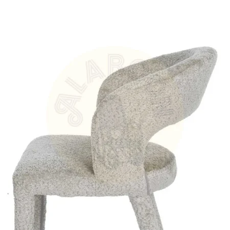 Silla beige en tejido poliéster con estructura metálica 55x60x80cm - Ixia - 614776IX - foto-secundaria-4