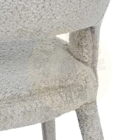 Silla beige en tejido poliéster con estructura metálica 55x60x80cm - Ixia - 614776IX - foto-secundaria-8