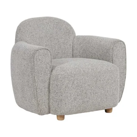 Sillón jaspeado en tejido 100% poliéster con estructura de madera 90x81x67cm - Ixia - 614778IX - foto-blanco