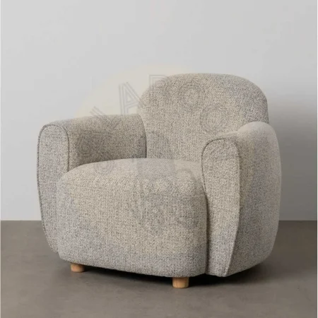 Sillón jaspeado en tejido 100% poliéster con estructura de madera 90x81x67cm - Ixia - 614778IX - foto-secundaria-8