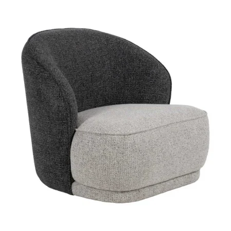 Sillón bicolor tapizado en tejido 100% poliéster 78x81x74cm - Ixia - 614783IX - foto-blanco