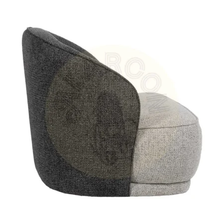 Sillón bicolor tapizado en tejido 100% poliéster 78x81x74cm - Ixia - 614783IX - foto-secundaria-1