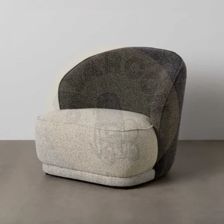 Sillón bicolor tapizado en tejido 100% poliéster 78x81x74cm - Ixia - 614783IX - foto-secundaria-12