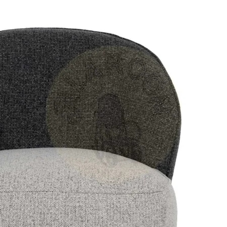 Sillón bicolor tapizado en tejido 100% poliéster 78x81x74cm - Ixia - 614783IX - foto-secundaria-3