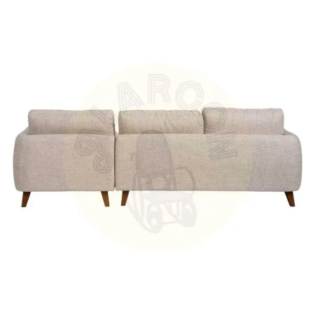 Sofá chaise longue derecha beige tejido 100% poliéster estructura madera respaldos y laterales desenfundables 240x155x86cm - Ixia - 614794IX - foto-secundaria-2