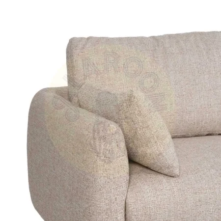 Sofá chaise longue derecha beige tejido 100% poliéster estructura madera respaldos y laterales desenfundables 240x155x86cm - Ixia - 614794IX - foto-secundaria-3