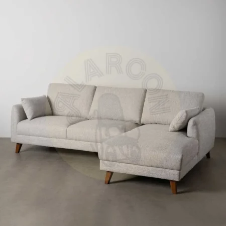 Sofá chaise longue derecho tapizado gris en tejido 100% poliéster estructura madera cojines respaldo y laterales desenfundables 240x155x86cm - Ixia - 614795IX - foto-secundaria-13