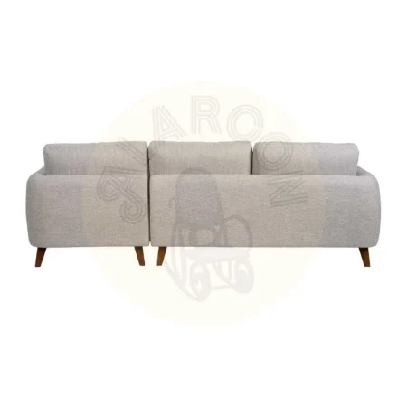 Sofá chaise longue derecho tapizado gris en tejido 100% poliéster estructura madera cojines respaldo y laterales desenfundables 240x155x86cm - Ixia - 614795IX - foto-secundaria-2
