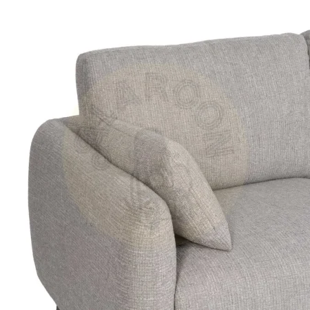 Sofá chaise longue derecho tapizado gris en tejido 100% poliéster estructura madera cojines respaldo y laterales desenfundables 240x155x86cm - Ixia - 614795IX - foto-secundaria-3