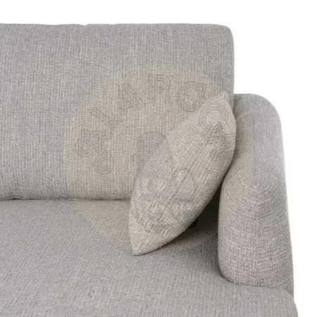 Sofá chaise longue derecho tapizado gris en tejido 100% poliéster estructura madera cojines respaldo y laterales desenfundables 240x155x86cm - Ixia - 614795IX - foto-secundaria-6