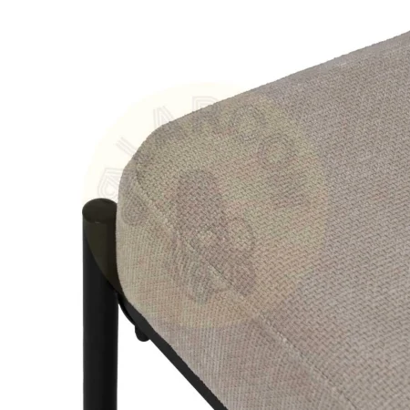 Banqueta beige tapizada en tejido 100% poliéster con patas de hierro 51x37x45cm - Ixia - 614798IX - foto-secundaria-2