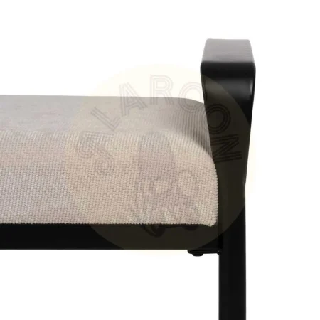 Banco beige tapizado en tejido 100% poliéster con patas de hierro 121x46x52cm - Ixia - 614800IX - foto-secundaria-4