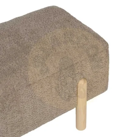 Banco baúl taupe en DM y tejido 100% poliéster con patas de pino 122x42x45cm - Ixia - 614803IX - foto-secundaria-2