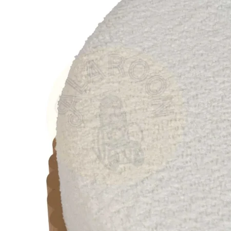 Puf blanco natural en DM tapizado en chenilla 100% poliéster con patas de pino y espuma 30mm 43x43x41cm - Ixia - 614806IX - foto-secundaria-2