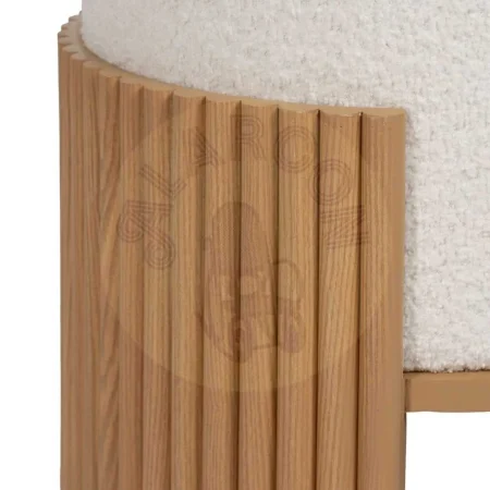 Puf blanco natural en DM tapizado en chenilla 100% poliéster con patas de pino y espuma 30mm 43x43x41cm - Ixia - 614806IX - foto-secundaria-3