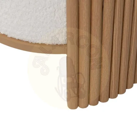 Puf blanco natural en DM tapizado en chenilla 100% poliéster con patas de pino y espuma 30mm 43x43x41cm - Ixia - 614806IX - foto-secundaria-6