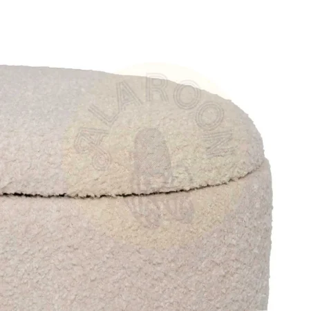 Set de 2 pufs baúl crema con estructura DM y tejido 100% poliéster 44x34x45cm - Ixia - 614807IX - foto-secundaria-3