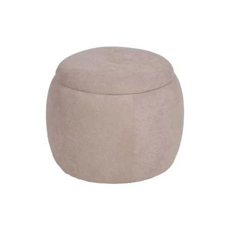 Puf baúl beige en DM y tejido 100% poliéster 55x55x43cm - Ixia - 614809IX - foto-blanco