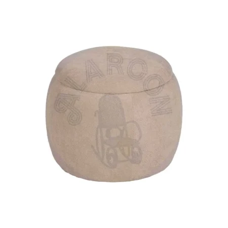 Puf baúl beige en DM y tejido 100% poliéster 55x55x43cm - Ixia - 614809IX - foto-secundaria-2