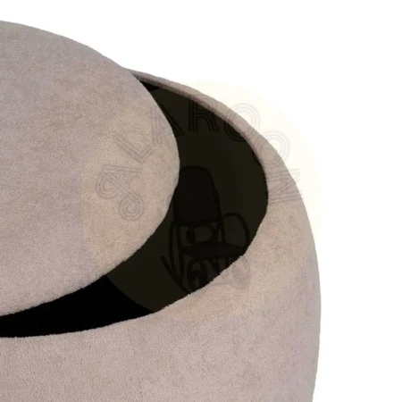 Puf baúl beige en DM y tejido 100% poliéster 55x55x43cm - Ixia - 614809IX - foto-secundaria-3