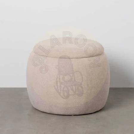 Puf baúl beige en DM y tejido 100% poliéster 55x55x43cm - Ixia - 614809IX - foto-secundaria-7