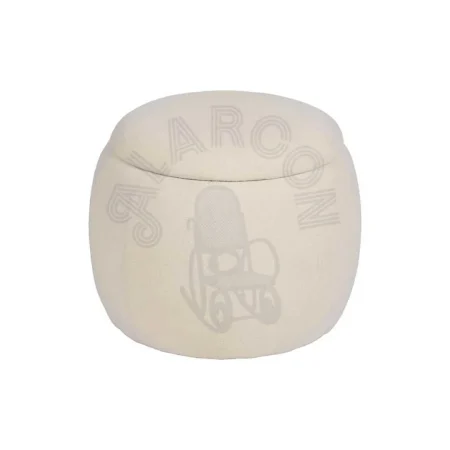 Puf baúl crema en DM y tejido 100% poliéster 55x55x43cm - Ixia - 614810IX - foto-secundaria-2