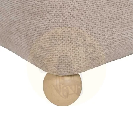Puf beige y marrón en DM y tejido 100% poliéster con patas de pino 44x44x50cm - Ixia - 614811IX - foto-secundaria-4