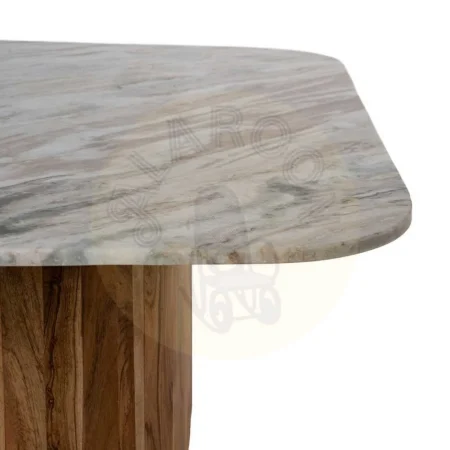 Set de 2 mesas de centro en madera y mármol para salón 100x100x41cm - Ixia - 614849IX - foto-secundaria-5