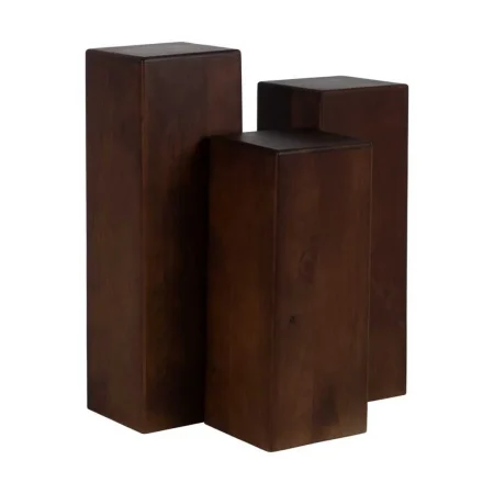 Set de 3 peanas en madera de mango para salón 28x28x90cm - Ixia - 614851IX - foto-blanco