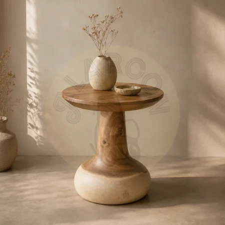 Mesa auxiliar en madera de suar natural hecha a mano - Moycor - 615005MYC - foto-secundaria-3