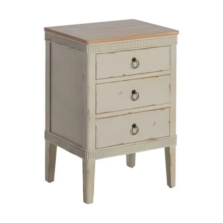 Mesita natural crema en madera de abeto y DM con cajón 50x38x72cm - Ixia - 615203IX - foto-blanco