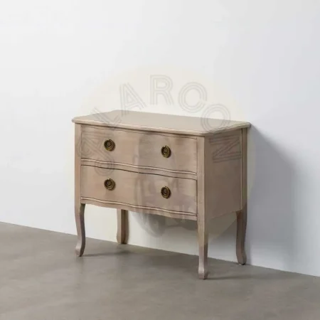 Mesita en madera de abeto marrón claro con cajones 80x38x65.50cm - Ixia - 615208IX - foto-secundaria-4
