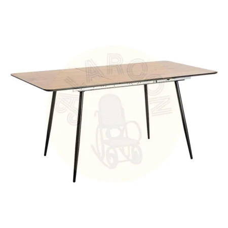 Mesa extensible natural en DM con patas de hierro 120x80x75cm - Ixia - 615209IX - foto-secundaria-1