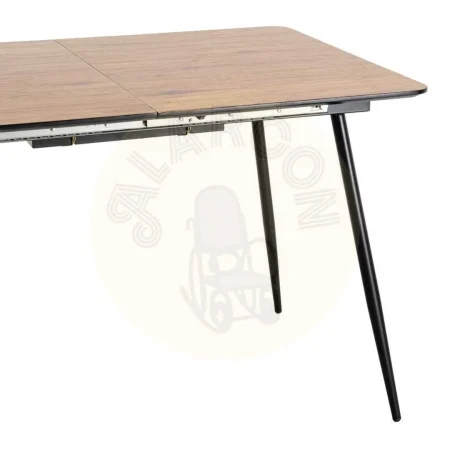 Mesa extensible natural en DM con patas de hierro 120x80x75cm - Ixia - 615209IX - foto-secundaria-4